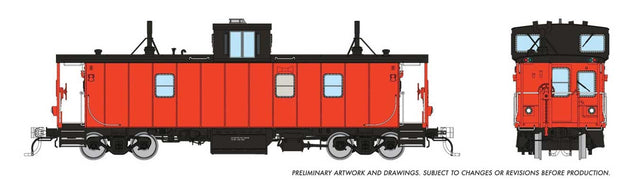Hawker-Siddeley Caboose - Ready to Run -- Painted, Unlettered (red)