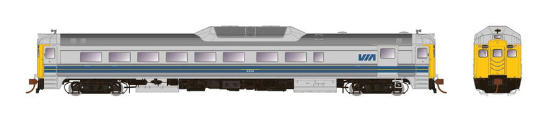 Budd RDC-2 Phase 2 - LokSound and DCC -- VIA Rail Canada No Number (Early, stainless steel, blue, yellow)