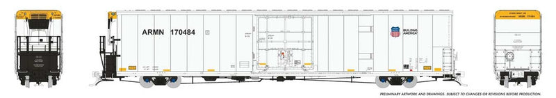 Greenbrier 72' IL 7780 Mechanical Reefer 6-Pack - With Sound - Ready to Run -- Union Pacific ARMN Set #2 (white, yellow, Building America Logo)
