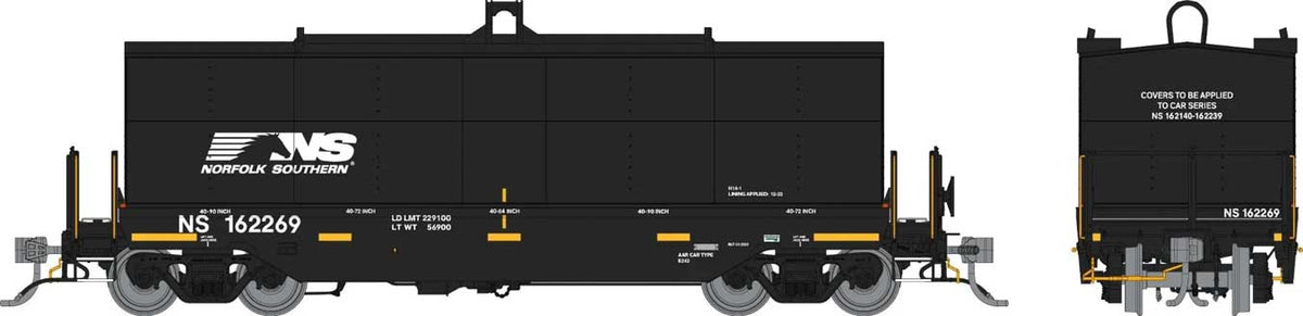 Greenbrier Transverse Coil Car - Ready to Run -- Norfolk Southern Random from Set #2 (black, white, Horse Head Logo)