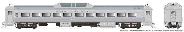 Budd RDC-9 - Sound and DCC -- Boston & Maine #6411 (McGinnis, stainless, white, blue, black)