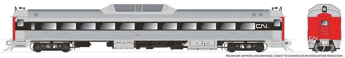 Budd RDC-9 - Sound and DCC -- Canadian National #6000 (stainless, black, red, white, Noodle Logo)