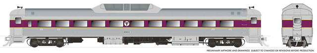 Budd RDC-9 - Sound and DCC -- Massachusetts Bay Transportation Authority MBTA #6916 (stainless, purple)