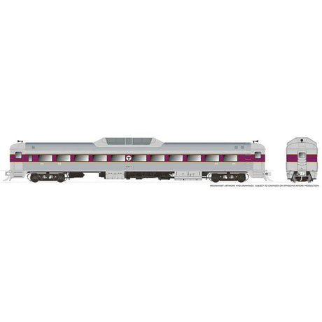 Budd RDC-9 - Sound and DCC -- Massachusetts Bay Transportation Authority MBTA #6926 (stainless, purple)
