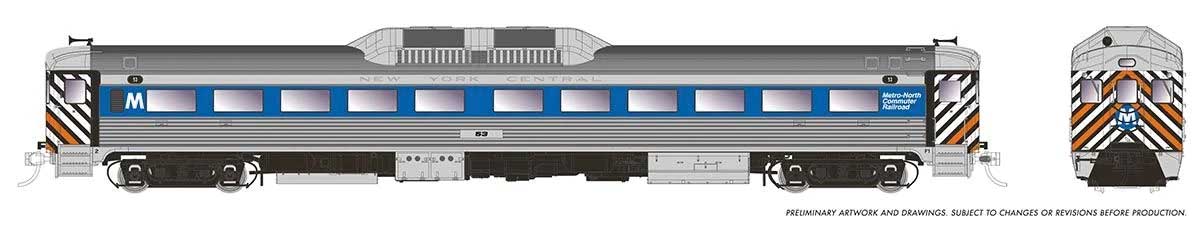 Budd RDC-1 Phase 1b - Sound and DCC -- Metro-North #43 (stainless, blue, red, white, black)