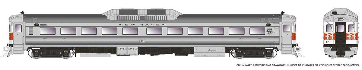 Budd RDC-1 Phase 1b - Sound and DCC -- New Haven #39 (McGinnis, stainless, white, red, black)