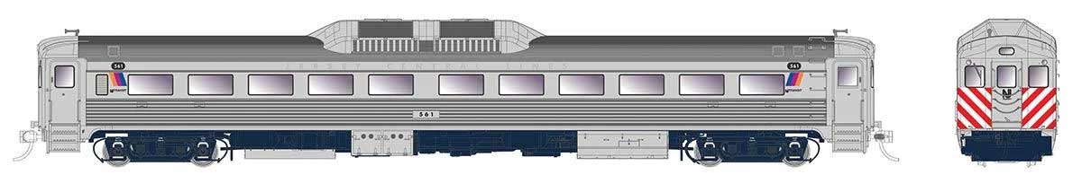 Budd RDC-1 Phase 1b - Sound and DCC -- New Jersey Transit #554 (stainless, white, red)