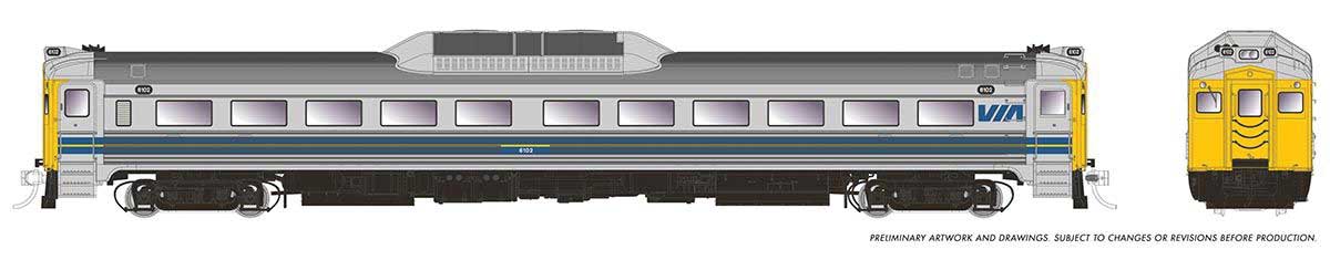 Budd RDC-1 Phase 1c - Sound and DCC -- VIA Rail Canada #6116 (stainless, blue, yellow)