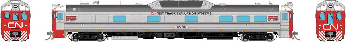 Budd RDC-1 Phase 2 Track Evaluation - Sound and DCC -- Canadian National #1501 (stainless, red, white, Noodle Logo)