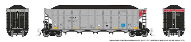 AutoFlood III Rapid Discharge Coal Hopper w/Load - Ready to Run -- Tennesee Valley Authority TVAX (silver, black, red)