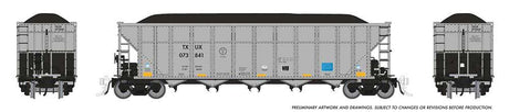 AutoFlood III Rapid Discharge Coal Hopper w/Load 6-Pack - Ready to Run -- Luminant TXUX Set #1 (silver, black)
