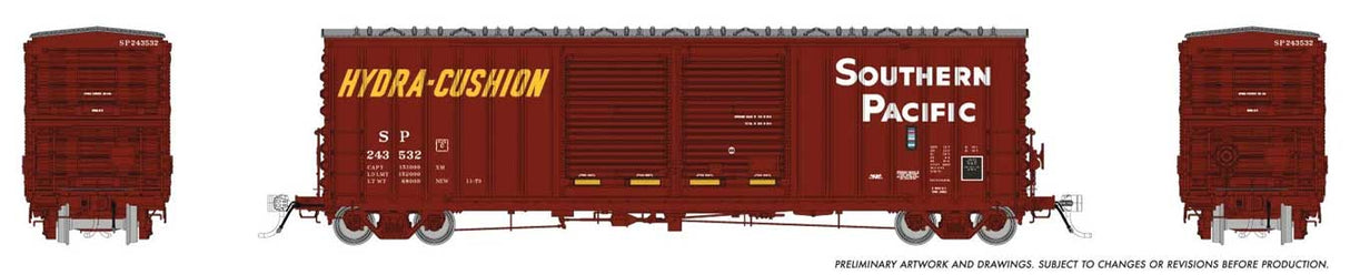 Pacific Car & Foundry B-70-69 Boxcar 6-Pack - Ready to Run -- Southern Pacific #4 (Boxcar Red, white, yellow)