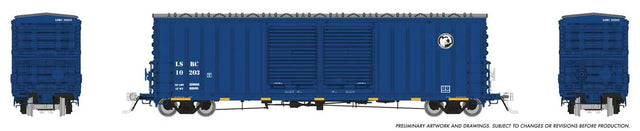 Pacific Car & Foundry B-70-75 Boxcar - Ready to Run -- Lake State Railway #10203 (blue, white)
