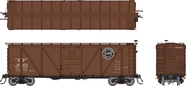 Class B-50-16 Boxcar - Rebuilt w/Viking Roof 6-Pack - Ready to Run -- Southern Pacific (1931 to 1946 Scheme, Boxcar Red, Black Lines Logo)
