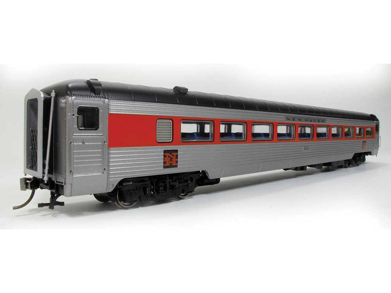 NH 8600 Series Stainless Steel Coach with Skirts - Ready to Run -- New Haven 8678 (McGinnis, stainless, vermillion, black)