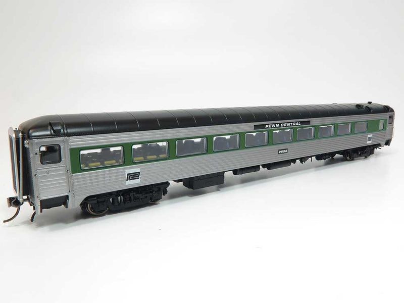 NH 8600 Series Stainless Steel Coach, No Skirts - Ready to Run -- Penn Central 2575 (stainless, Jade Green, black)
