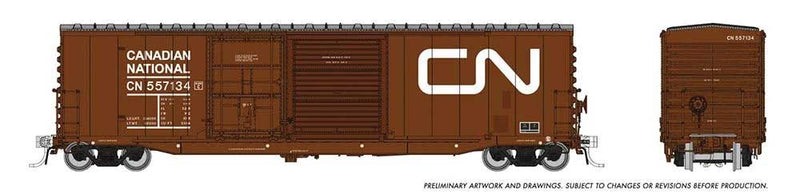 NSC 5304 Plug & Sliding Door Boxcar - Ready to Run -- Canadian National (Late 1980s, Boxcar Red, Noodle Logo)