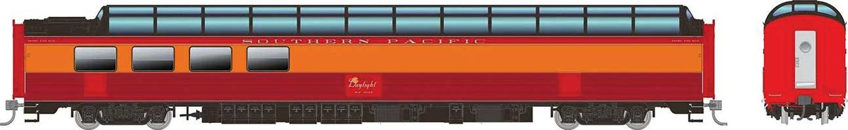 SP 3/4 Dome-Lounge - Ready to Run -- Southern Pacific #3606 (Daylight; orange, red, black; Fluted Sides)