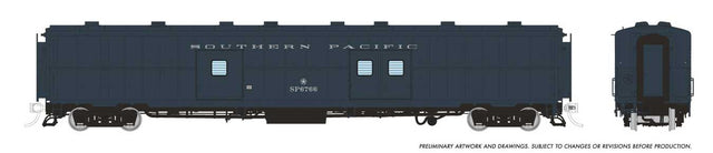 PC&F Econo Baggage Car - Ready to Run -- Southern Pacific #6793 (Early Doors, gray, Baggage/Messenger)