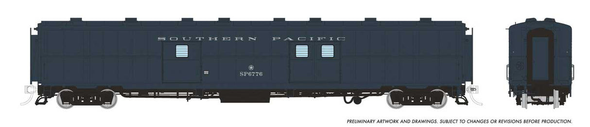 PC&F Econo Baggage Car - Ready to Run -- Southern Pacific #6776 (Late Doors, gray, Baggage/Messenger)