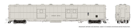 PC&F Econo Baggage Car - Ready to Run -- Southern Pacific SPMW #6748 (MOW Light Gray)