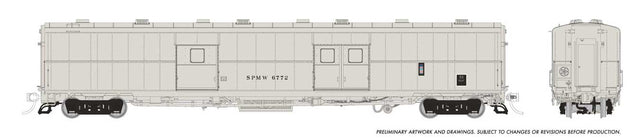 PC&F Econo Baggage Car - Ready to Run -- Southern Pacific SPMW #6766 (MOW Light Gray)