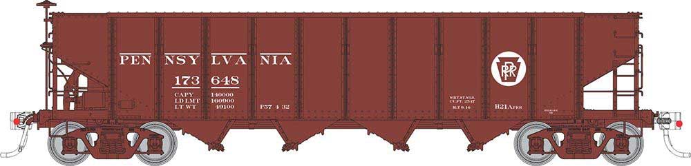 Class H21A 4-Bay Hopper - Ready to Run -- Pennsylvania Railroad  (Tuscan, Circle Keystone)
