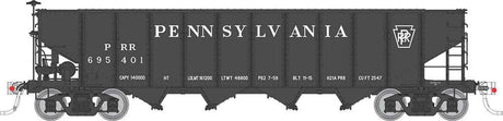 Class H21A 4-Bay Hopper 6-Pack  - Ready to Run -- Pennsylvania Railroad Set #1 (black, Plain Keystone)
