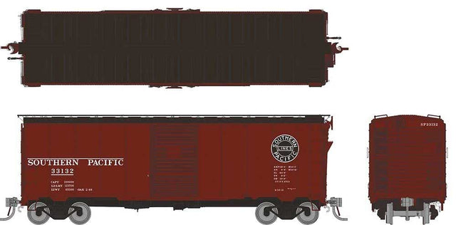 1937 AAR 40' Boxcar w/Square Corner 6-Pack - Ready to Run -- Southern Pacific Set #1 (Boxcar Red, black, Lines Logo)