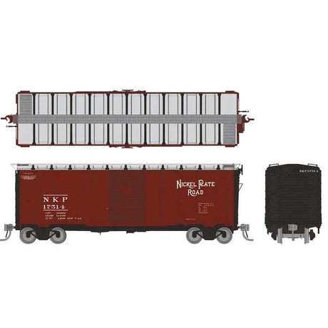 1937 AAR 40' Boxcar w/Round Corner - Ready to Run -- Nickel Plate Road (Boxcar Red, black)