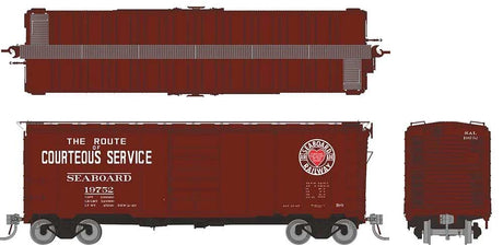 1937 AAR 40' Boxcar w/Round Corner - Ready to Run -- Seaboard Air Line (Boxcar Red, red, white, Heart Logo)