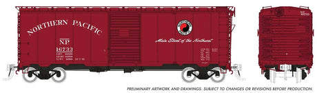1937 AAR 40' Boxcar w/Round Corner 6-Pack - Ready to Run -- Northern Pacific (Boxcar Red, Main Street Logo)