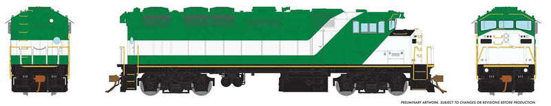 GMD F59PH - Standard DC -- Ex-GO Transit Leaser No Number (green, white, no logo)