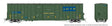 Trenton Works 6637 Cubic Foot Combination-Door Boxcar - Ready to Run -- Rapido Trains #2004 (green, blue)