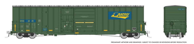 Trenton Works 6637 Cubic Foot Combination-Door Boxcar - Ready to Run -- Rapido Trains #2019 (green, blue, yellow Logo)