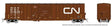 Trenton Works 6348 Boxcar - 6-Pack - Ready to Run -- Canadian National Set #2 (Boxcar Red, Noodle Logo, yellow Conspicuity Marks)