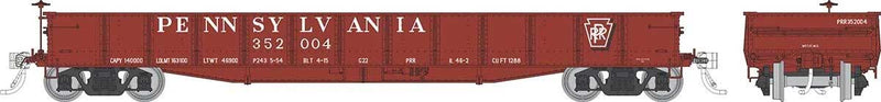 Class G22 Steel Gondola with AB Brakes - Ready to Run -- Pennsylvania Railroad (Tuscan, Shadow Keystone, Single-Rib End)