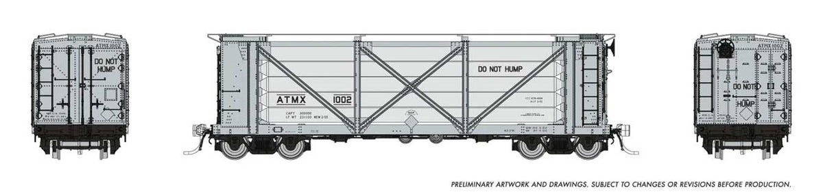 ACF Helium Gas Tank Car 6-Pack - Ready to Run -- ATMX Set #1 (gray, silver)