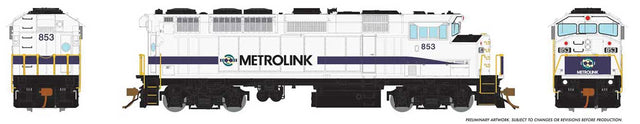 GMD F59PH - LokSound and DCC -- Metrolink 868 (white, blue Stripe)