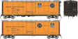 Class R-40-27 Steel Reefer 6-Pack - Ready to Run -- Pacific Fruit Express (Set #1, 1957 Scheme; orange, black, silver)