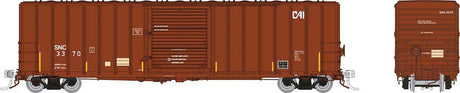 Pacific Car & Foundry 5241 Cubic Foot 50' Boxcar 6-Pack - Ready to Run -- Seattle & North Coast SNC Set #1 (Boxcar Red, white)