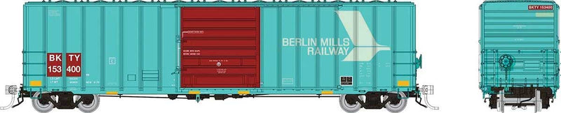 Pacific Car & Foundry 5241 Cubic Foot 50' Boxcar 3-Pack - Ready to Run -- Union Pacific BKTY Set #1 (Patched, teal, Boxcar Red, white)