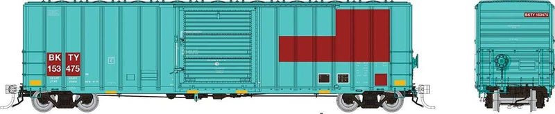 Pacific Car & Foundry 5241 Cubic Foot 50' Boxcar 3-Pack - Ready to Run -- Union Pacific BKTY Set #2 (Patched, teal, Boxcar Red)