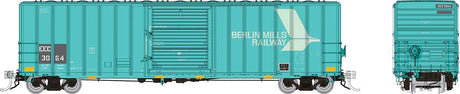 Pacific Car & Foundry 5241 Cubic Foot 50' Boxcar 3-Pack - Ready to Run -- East Erie Commercial EEC Set #1 (Patched, teal, gray, white)