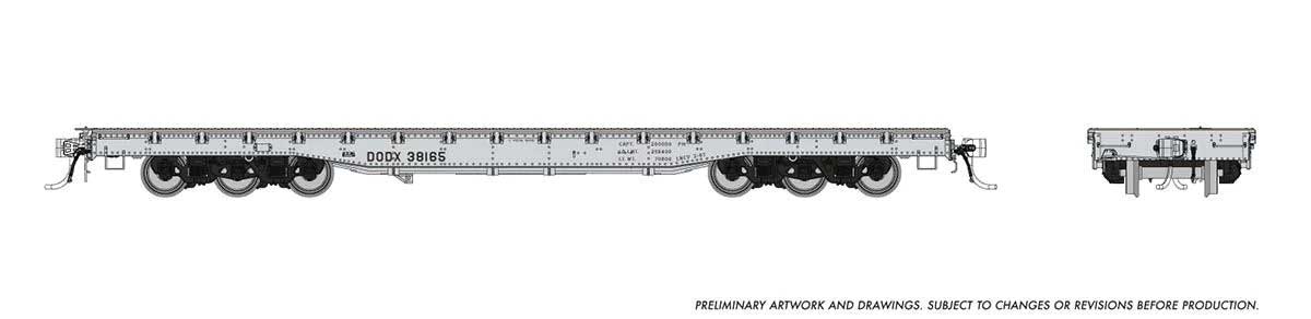 Magor 54' Department of Defense (DODX) Flatcar 6-Pack - Ready to Run -- United States Navy DODX (silver, black)