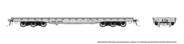 Magor 54' Department of Defense (DODX) Flatcar 6-Pack - Ready to Run -- United States Navy DODX (silver, black)
