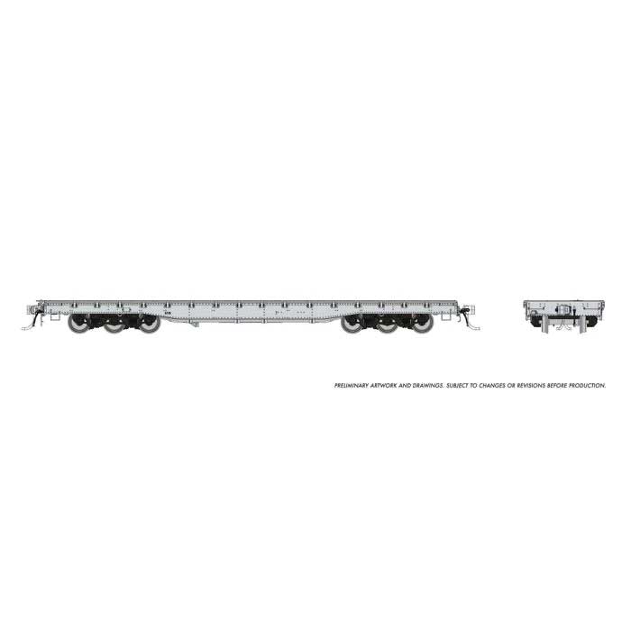Magor 54' Department of Defense (DODX) Flatcar - Ready to Run -- Painted, Unlettered (gray)