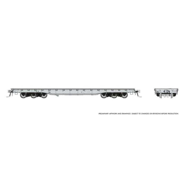 Magor 54' Department of Defense (DODX) Flatcar - Ready to Run -- Painted, Unlettered (gray)