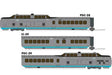 UAC TurboTrain 3-Car Passenger Train-Only Set (2022 Ver.) - Sound & DCC Equipp -- United Aircraft/US D.O.T Demonstrator #ETU-2 (silver, teal)