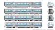 BART Legacy C-B-B-C Train-Only Set - Standard DC -- Bay Area Rapid Transit (silver, blue, white)